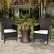 2 Piece Rattan Dining Chairs with Seat Cushions Steel Frame Patio Balcony